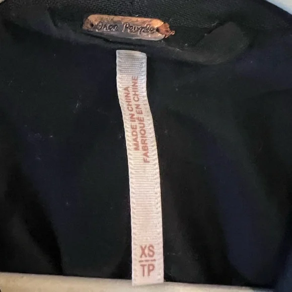 Free People Black Tencel Linen Blend Single Button Blazer Jacket Size XS - Picture 3 of 6